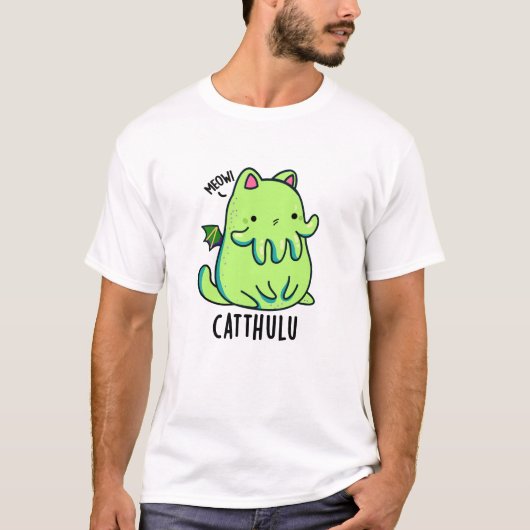 カトゥルおもしろいクチュルフキャットプン Tシャツ (正面)