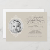 カトクラシックリックバプテスマフォト招待状 招待状 (正面/裏面)