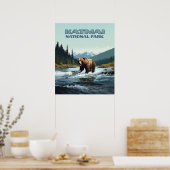 カトマイナショナルパークアラスカベーブルックスリバー ポスター (キッチン)