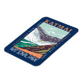 カトマイナショナルパークアラスカ動揺してヴィンテージ マグネット (左側)