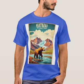 カトマイナショナルパークアラスカUSAヴィンテージトラベルレット Tシャツ