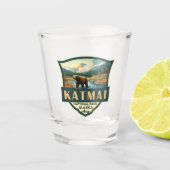 カトマイナショナルパークイラストレーションレトロバッジ ショットグラス (正面)