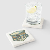 カトマイナショナルパークイラストレーションレトロバッジ ストーンコースター (横)