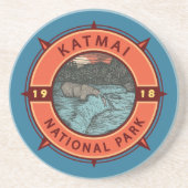 カトマイナショナルパークグリズリーベアレトロコンパス コースター (正面)