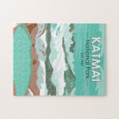 カトマイナショナルパークサミットクレーターレイクアラスカ ジグソーパズル (横)