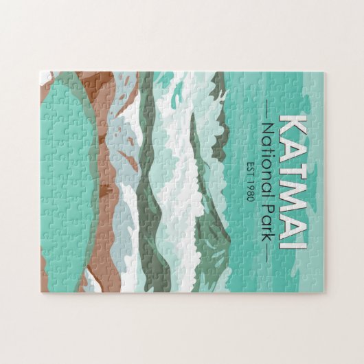 カトマイナショナルパークサミットクレーターレイクアラスカ ジグソーパズル (横)