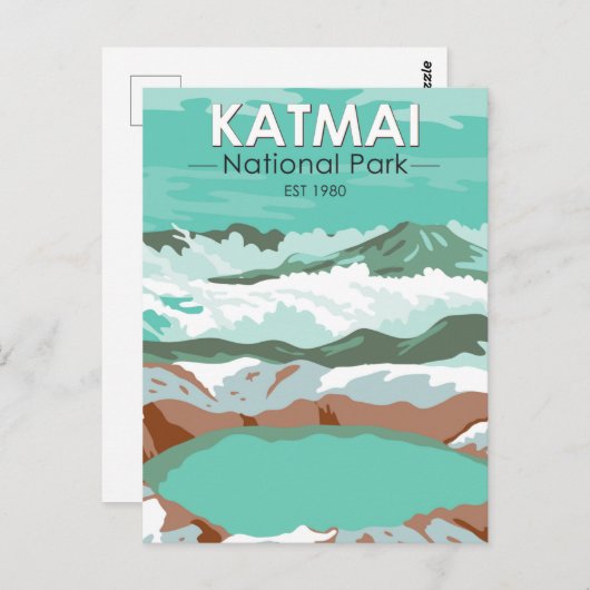 カトマイナショナルパークサミットクレーターレイクアラスカ ポストカード (正面/裏面)