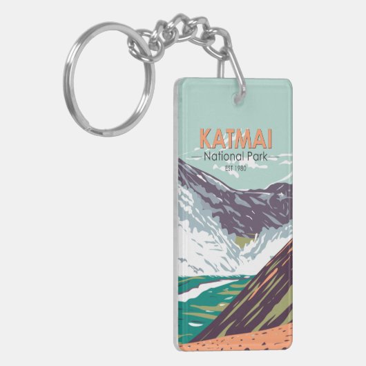 カトマイナショナルパーク一万煙ヴィンテージ キーホルダー (正面左)