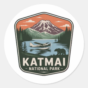 カトマイ国立公園ヴィンテージバッジ ラウンドシール