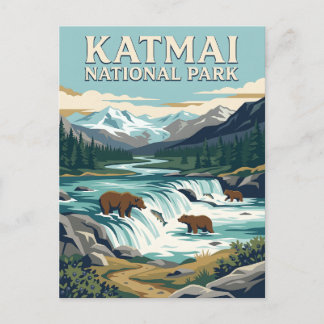 カトマイ国立公園 アラスカ州 ヴィンテージポスター ポストカード