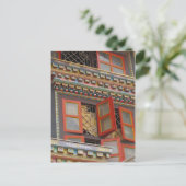 カトマンズのオレンジ色の窓 ポストカード (スタンド正面)