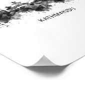 カトマンズネパールスカイラインBW ポスター (角)