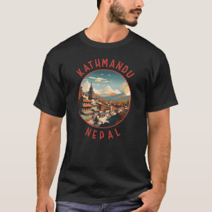 カトマンズネパールレトロ動揺してサークル Tシャツ