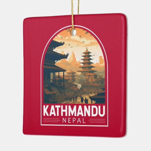 カトマンズネパール旅行アートヴィンテージ セラミックオーナメント (左)