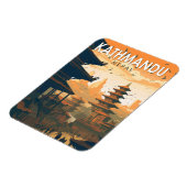 カトマンズネパール旅行アートヴィンテージ マグネット (左側)