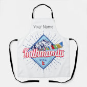 カトマンズマウンテンズネパールレトロフラッグススーベニアム エプロン (正面)