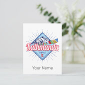 カトマンズマウンテンズネパールレトロフラッグススーベニアム シーズンポストカード (スタンド正面)