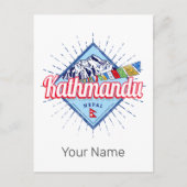 カトマンズマウンテンズネパールレトロフラッグススーベニアム シーズンポストカード (正面)