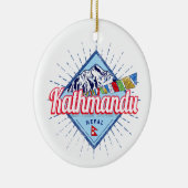 カトマンズマウンテンズネパールレトロフラッグススーベニアム セラミックオーナメント (右)