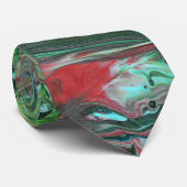 カトマンズ2ワイルドグリーン抽象芸術タイ ネクタイ (ロール)