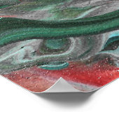 カトマンズ3魅惑グリーン抽象芸術ポスタープリント ポスター (角)