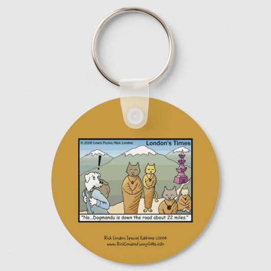 カトマンズ&ドグマンズカートゥカンバスキーチェーン キーホルダー (正面)