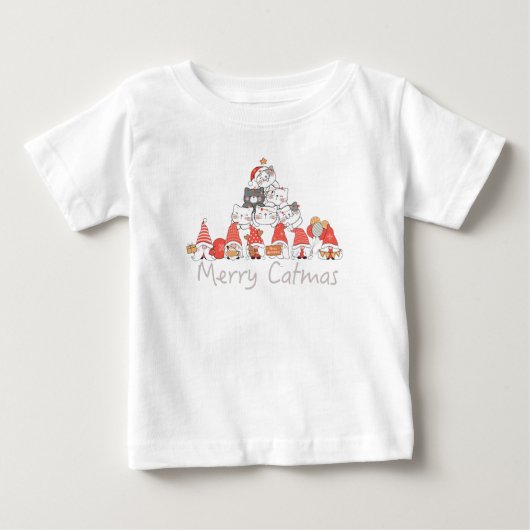カトメリーマスかわいいクリスマスクリスマス ベビーTシャツ (正面)