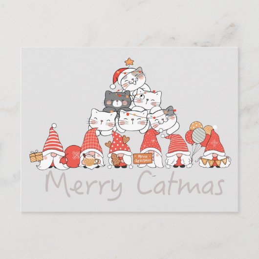カトメリーマスかわいいクリスマスクリスマス ポストカード (正面)