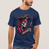 カトラスとの海賊スカル Tシャツ (正面)
