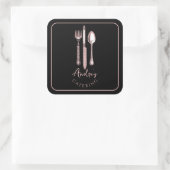 カトラリーエレガントロゴケータリングブラック スクエアシール (バッグ)