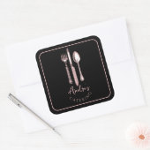 カトラリーエレガントロゴケータリングブラック スクエアシール (封筒)