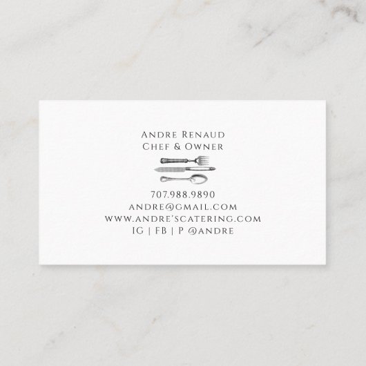 カトラリーエレガントロゴケータリングブラック 名刺 (裏面)