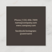 カトラリーケータリングレストランカテラーパーソナルシェフ スクエア名刺 (裏面)