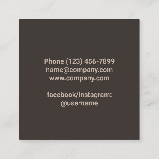 カトラリーケータリングレストランカテラーパーソナルシェフ スクエア名刺 (裏面)