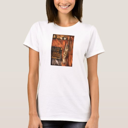 カトラリー - にんにくとスプーン Tシャツ (正面)