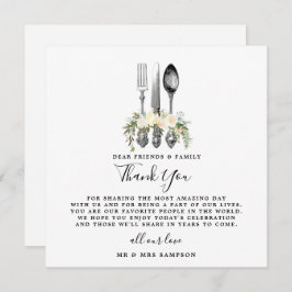 カトラリー フローラル ウェディング サンクス レセプション カード