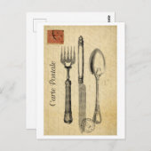 カトラリー – ヴィンテージフランスのはがき ポストカード (正面/裏面)
