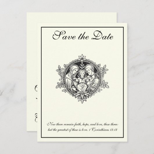 カトリエレガントックアイボリー聖家が日を救う 案内ポストカード (正面/裏面)