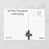 カトリックおもしろいの修道女のカード"歩くザドッグ" ポストカード (裏面)