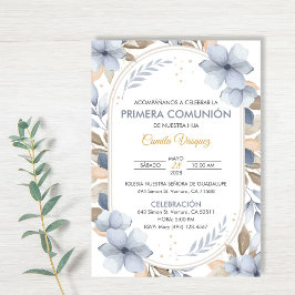 カトリックで青い花がスペインの初めて 招待状