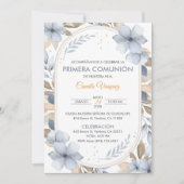 カトリックで青い花がスペインの初めて 招待状 (正面)