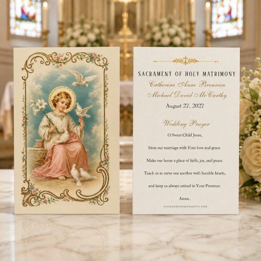 カトリックのイエス様の子供の結婚式祈祷カード