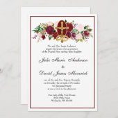 カトリックのエレガント受難結婚宗教 招待状 (正面/裏面)