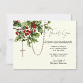 カトリックのクリスマスロザリー葬儀悔やみや弔慰 サンキューカード (正面)