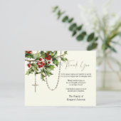 カトリックのクリスマスロザリー葬儀悔やみや弔慰 サンキューカード (スタンド正面)