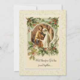 カトリックのクリスマス伝統的結婚式招待状 招待状