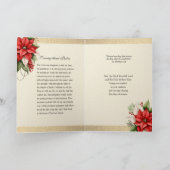 カトリックのクリスマス悔やみや弔慰の哀悼ポインセチア カード (内部)