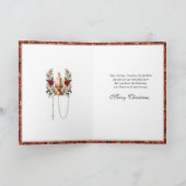 カトリックのクリスマス正真正銘の赤いバラ シーズンカード (内部)