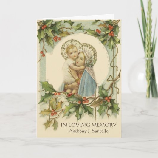 カトリックのクリスマス葬儀聖なる祈りの言葉カード カード (正面)