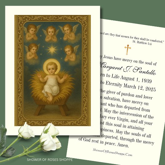 カトリックのクリスマス記念葬儀祈りの言葉カード 名刺